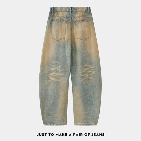 Ripped wide-leg jeans