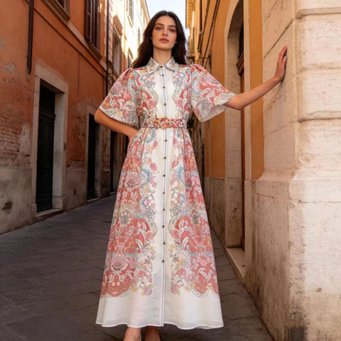 Collared Puff-Sleeve Dress