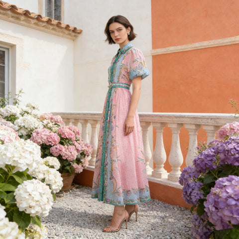 Collared Puff-Sleeve Dress