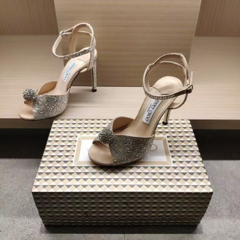 Ankle strap rhinestone sandals