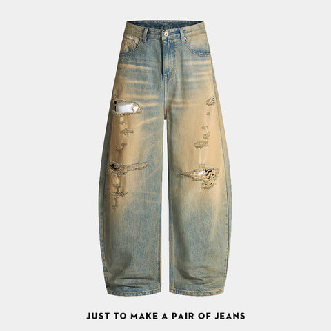 Ripped wide-leg jeans