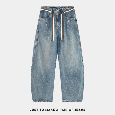 Curved drape wide-leg jeans
