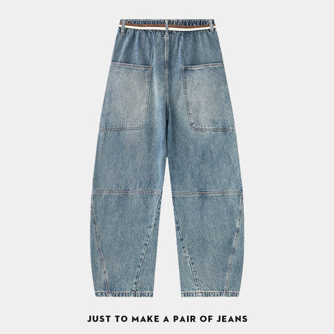 Curved drape wide-leg jeans
