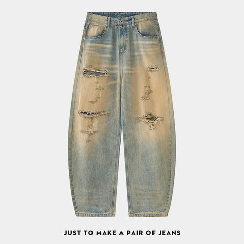 Ripped wide-leg jeans