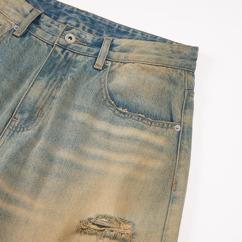 Ripped wide-leg jeans