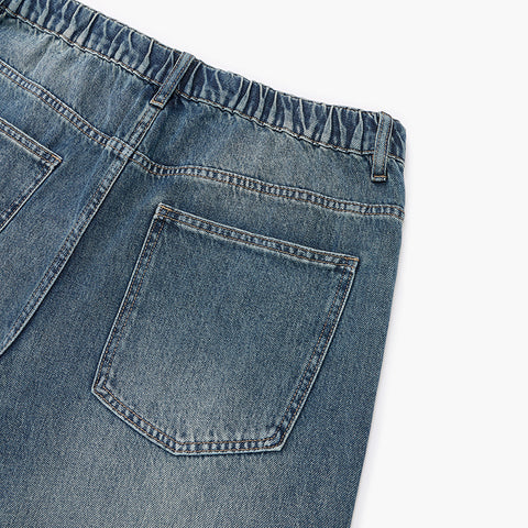 Ripped wide-leg jean