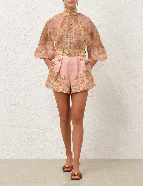 High Collar Balloon Sleeve Top & Pants