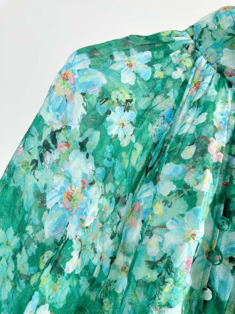 Printed Two-Piece High-Waisted Midi Dress