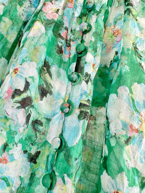Printed Two-Piece High-Waisted Midi Dress