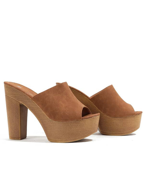 Peep Toe Platform&Mules