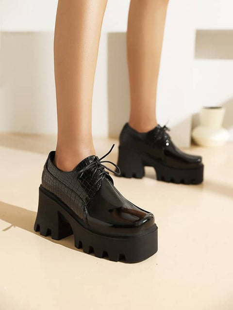Fashion Square Toe Block Heel&Loafers