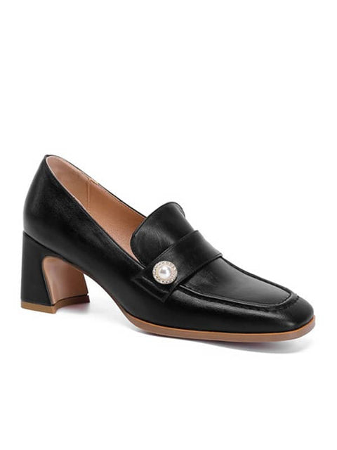 Mary Jane Square Toe Block Heel