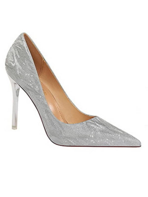 Sequin Fabric Pointed Toe&Pumps