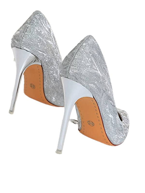 Sequin Fabric Pointed Toe&Pumps