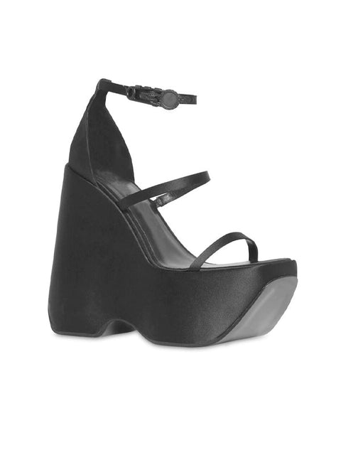 Ankle Strap Buckles Platform Silk Sandal