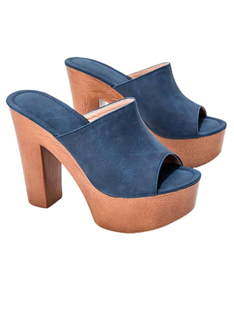 Peep Toe Platform&Mules