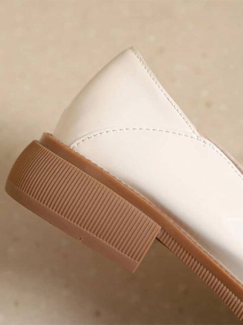 Patent Leather Casual Square Toe&Loafers
