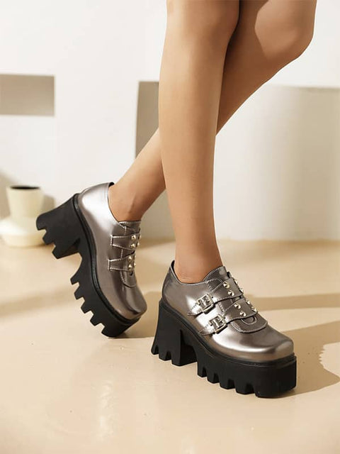 Fashion Square Toe Block Heel&Loafers