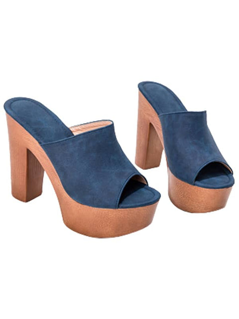 Peep Toe Platform&Mules