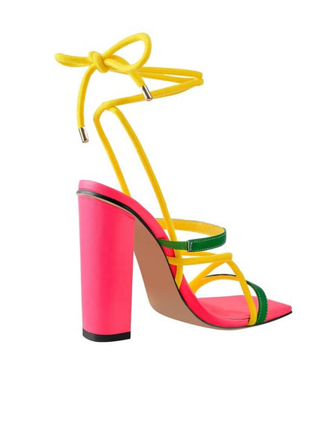 Square Toe Block Heel  Sandal