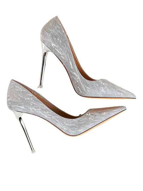 Sequin Fabric Pointed Toe&Pumps