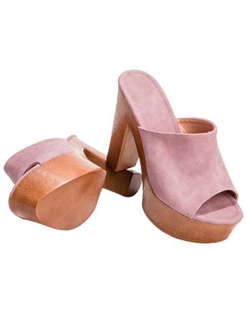 Peep Toe Platform&Mules