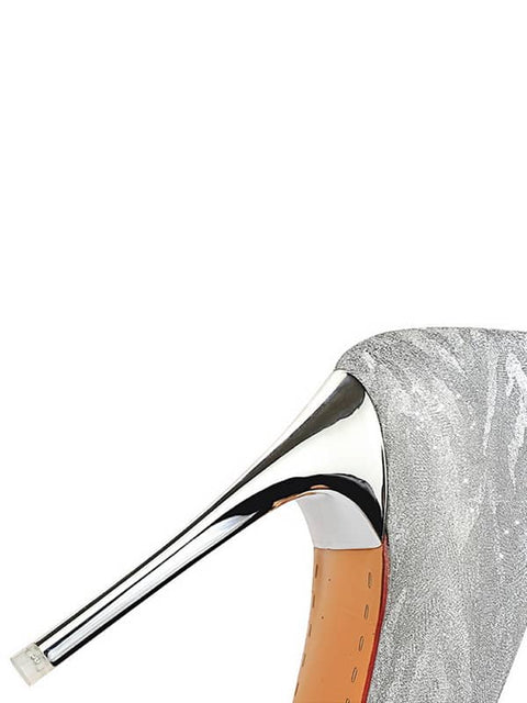 Sequin Fabric Pointed Toe&Pumps