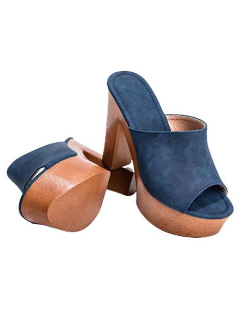 Peep Toe Platform&Mules