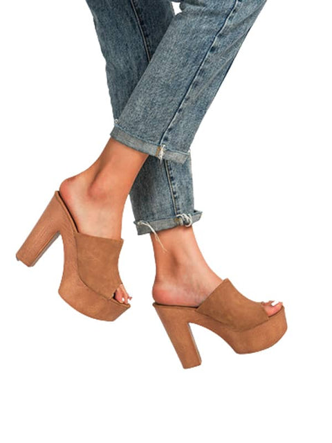 Peep Toe Platform&Mules