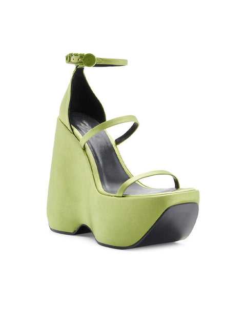 Ankle Strap Buckles Platform Silk Sandal