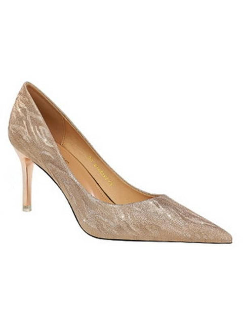 Sequin Fabric Pointed Toe&Pumps