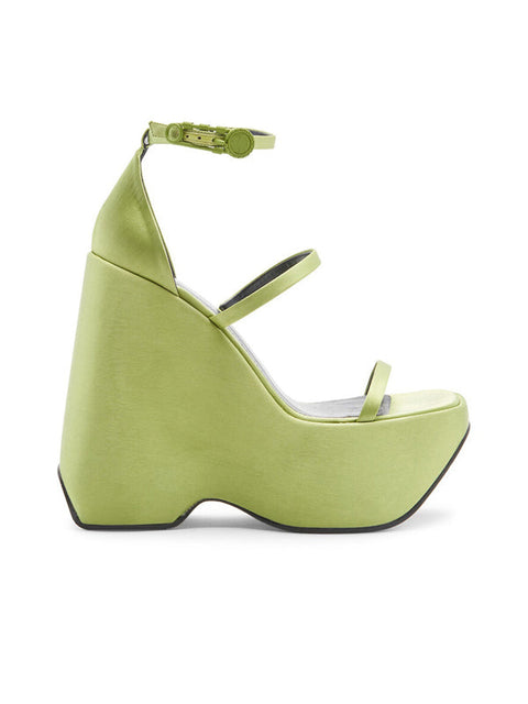 Ankle Strap Buckles Platform Silk Sandal