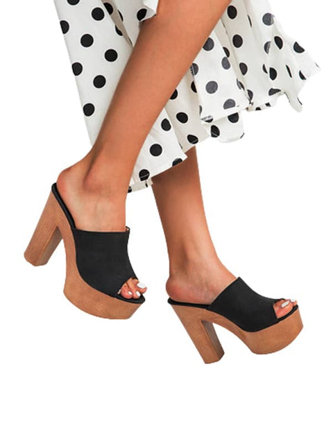 Peep Toe Platform&Mules