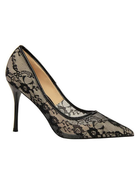 Lace Mesh Pointed Toe&Pumps