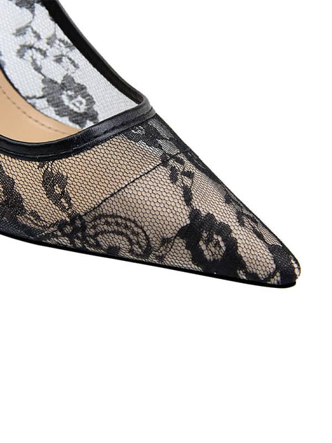 Lace Mesh Pointed Toe&Pumps
