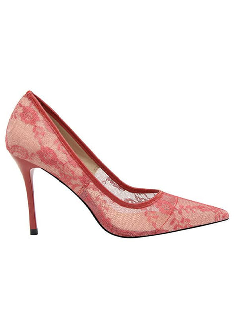 Lace Mesh Pointed Toe&Pumps