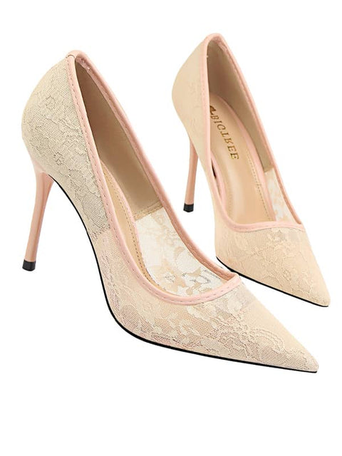 Lace Mesh Pointed Toe&Pumps