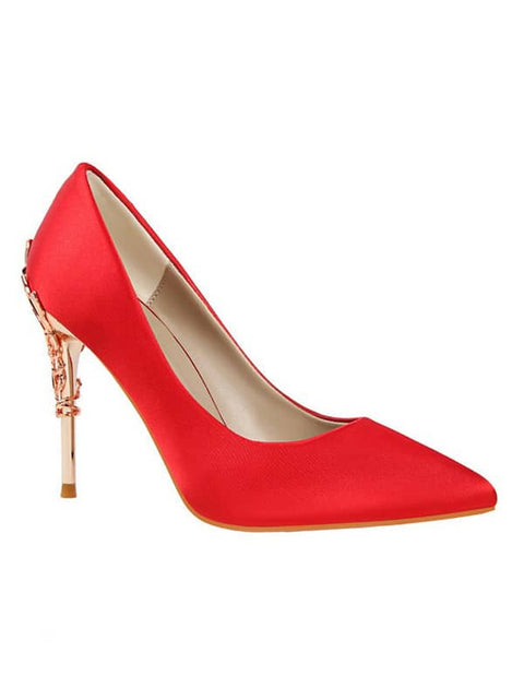 Metal Stiletto Pointed Toe Pump