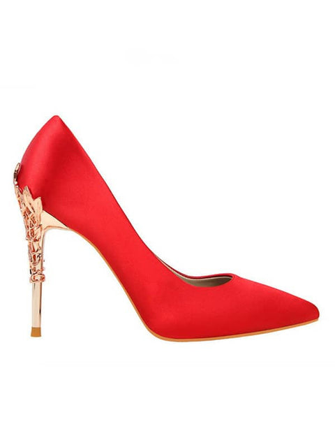 Metal Stiletto Pointed Toe Pump