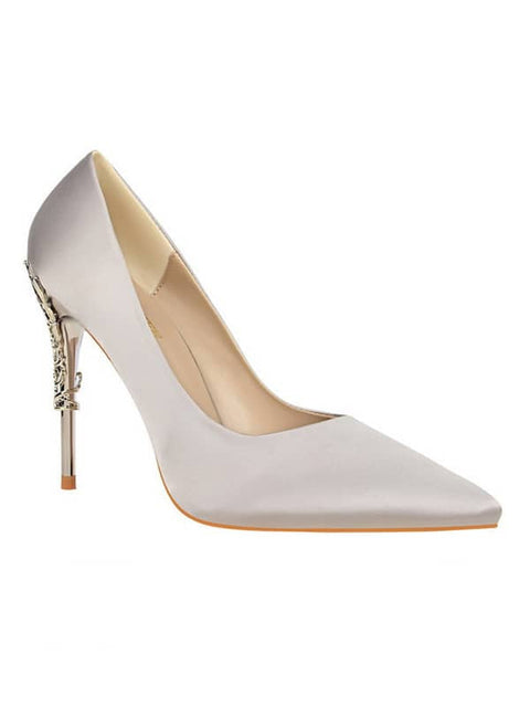 Metal Stiletto Pointed Toe Pump