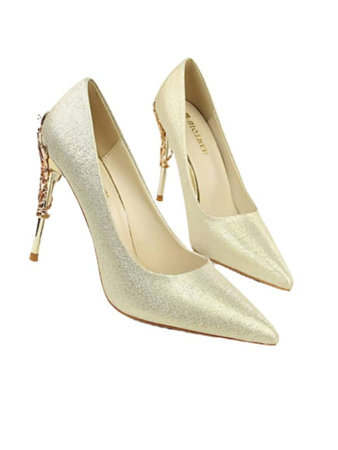 Metal Stiletto Pointed Toe Pump