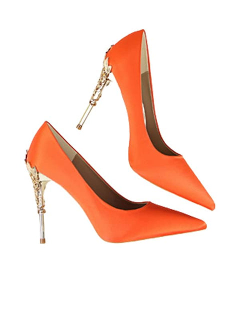 Metal Stiletto Pointed Toe Pump