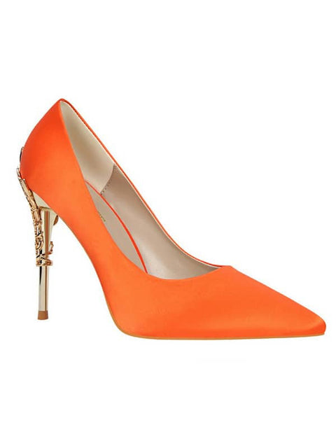 Metal Stiletto Pointed Toe Pump