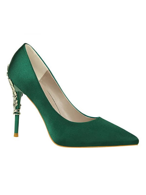 Metal Stiletto Pointed Toe Pump