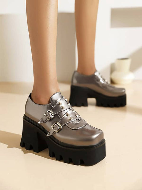 Fashion Square Toe Block Heel&Loafers