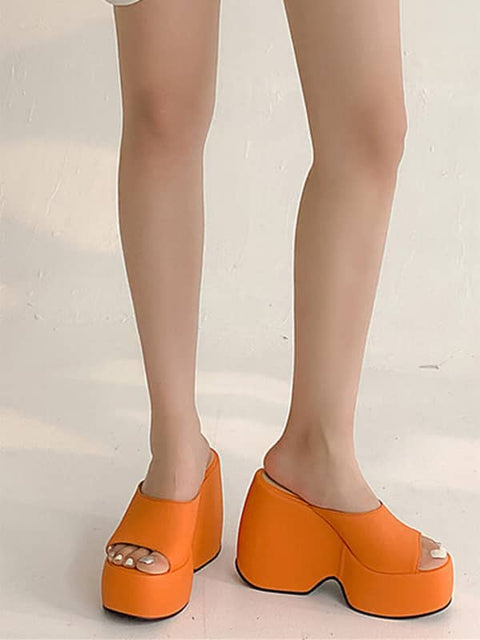 Casual Peep Toe Platform&Mules