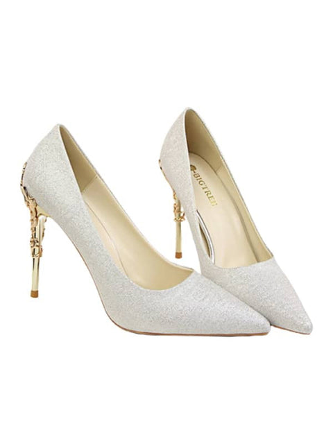 Metal Stiletto Pointed Toe Pump