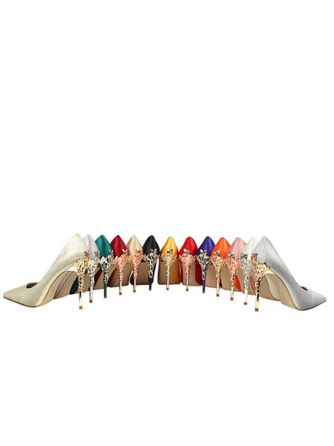 Metal Stiletto Pointed Toe Pump