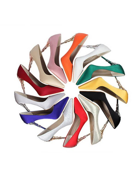 Metal Stiletto Pointed Toe Pump